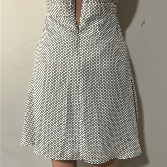 Express Women’s Polka Dot Halter  Keyhole Neck Lined Fit and Flare Dress Sz 12 - Picture 10 of 14